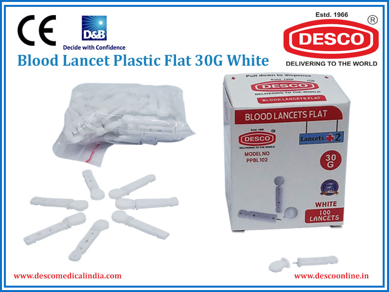 BLOOD LANCET PLASTIC FLAT 30G WHITE