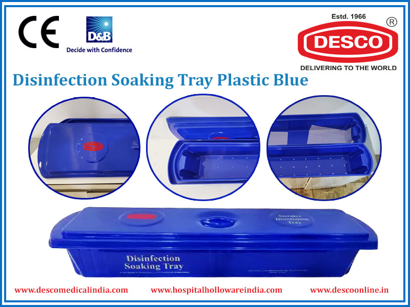 DISINFECTION SOAKING TRAY PLASTIC BLUE