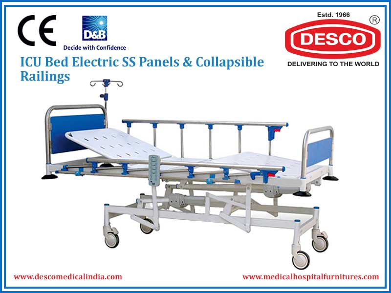 ICU BED ELECTRIC SS PANELS & COLLAPSIBLE RAILINGS