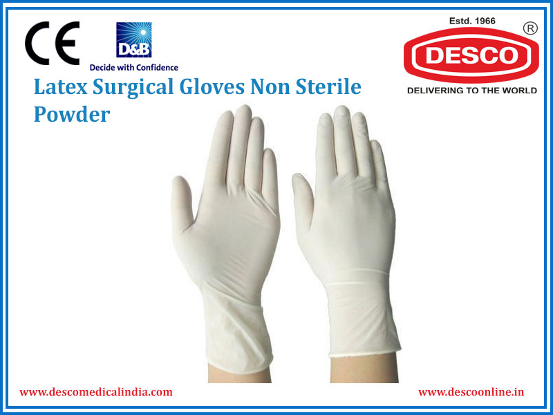 LATEX SURGICAL GLOVES NON STERILE POWDER